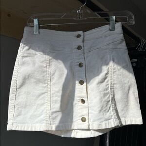 White Button-Up Women's Skirt